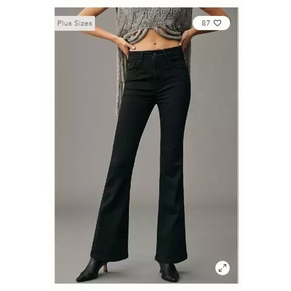 NWT Anthropologie The Icon Flare Jeans by Pilcro 23 tall BLACK